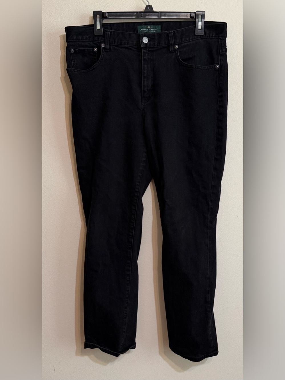 Lauren Ralph Lauren High-Rise Classic Straight Black Jeans 14